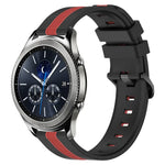 22毫米直立雙色矽膠錶帶，適用於 Samsung Galaxy Watch3 45毫米，Samsung Galaxy Watch 46毫米，Samsung Gear S3 Classic，Samsung Gear S3 Frontier