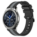 22毫米直立雙色矽膠錶帶，適用於 Samsung Galaxy Watch3 45毫米，Samsung Galaxy Watch 46毫米，Samsung Gear S3 Classic，Samsung Gear S3 Frontier