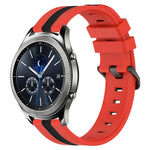 22毫米直立雙色矽膠錶帶，適用於 Samsung Galaxy Watch3 45毫米，Samsung Galaxy Watch 46毫米，Samsung Gear S3 Classic，Samsung Gear S3 Frontier