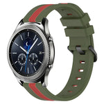 22毫米直立雙色矽膠錶帶，適用於 Samsung Galaxy Watch3 45毫米，Samsung Galaxy Watch 46毫米，Samsung Gear S3 Classic，Samsung Gear S3 Frontier