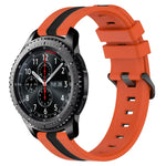 22毫米直立雙色矽膠錶帶，適用於 Samsung Galaxy Watch3 45毫米，Samsung Galaxy Watch 46毫米，Samsung Gear S3 Classic，Samsung Gear S3 Frontier