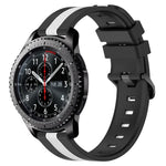 22毫米直立雙色矽膠錶帶，適用於 Samsung Galaxy Watch3 45毫米，Samsung Galaxy Watch 46毫米，Samsung Gear S3 Classic，Samsung Gear S3 Frontier