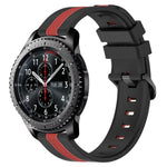 22毫米直立雙色矽膠錶帶，適用於 Samsung Galaxy Watch3 45毫米，Samsung Galaxy Watch 46毫米，Samsung Gear S3 Classic，Samsung Gear S3 Frontier