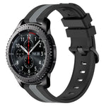 22毫米直立雙色矽膠錶帶，適用於 Samsung Galaxy Watch3 45毫米，Samsung Galaxy Watch 46毫米，Samsung Gear S3 Classic，Samsung Gear S3 Frontier