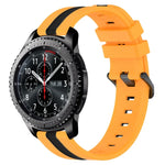 22毫米直立雙色矽膠錶帶，適用於 Samsung Galaxy Watch3 45毫米，Samsung Galaxy Watch 46毫米，Samsung Gear S3 Classic，Samsung Gear S3 Frontier
