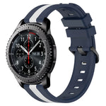 22毫米直立雙色矽膠錶帶，適用於 Samsung Galaxy Watch3 45毫米，Samsung Galaxy Watch 46毫米，Samsung Gear S3 Classic，Samsung Gear S3 Frontier