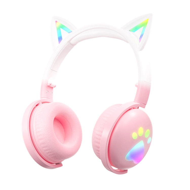 KE28 RGB 可愛貓耳藍牙無線音樂耳機，附可拆卸麥克風