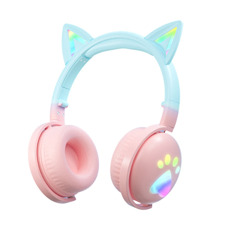 KE28 RGB 可愛貓耳藍牙無線音樂耳機，附可拆卸麥克風