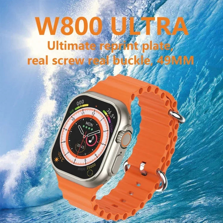 W800 Ultra 2.02 吋彩色螢幕智慧手錶，支援心率監測 / 血壓監測