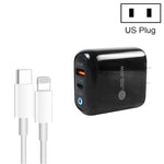 PD04 Type-C + USB 手機充電器，附 Type-C 轉 8 Pin 線，美規插頭，美規插頭 + Type-C 轉 8 Pin 線