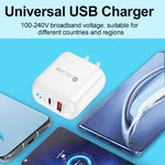 PD04 Type-C + USB 手機充電器，附 Type-C 轉 8 Pin 線，美規插頭，美規插頭 + Type-C 轉 8 Pin 線