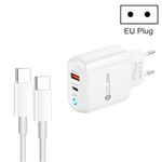PD04 Type-C + USB 手機充電器，附 Type-C 對 Type-C 數據線，歐規插頭，歐規插頭 + Type-C 對 Type-C 數據線
