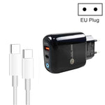 PD04 Type-C + USB 手機充電器，附 Type-C 對 Type-C 數據線，歐規插頭，歐規插頭 + Type-C 對 Type-C 數據線