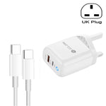 PD04 Type-C + USB 手機充電器，附 Type-C 對 Type-C 數據線，英規插頭，英規插頭 + Type-C 對 Type-C 數據線