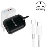 PD04 Type-C + USB 手機充電器，附 Type-C 對 Type-C 數據線，英規插頭，英規插頭 + Type-C 對 Type-C 數據線