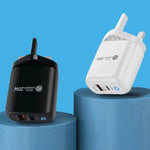 PD04 Type-C + USB 手機充電器，附 Type-C 對 Type-C 數據線，英規插頭，英規插頭 + Type-C 對 Type-C 數據線