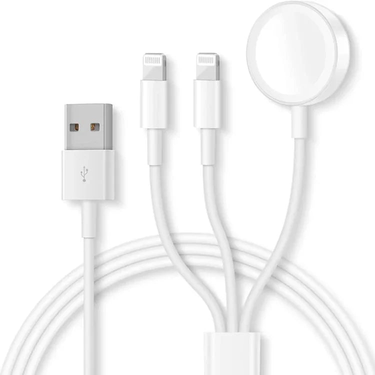 適用於 Apple Watch 系列與 iPhone 三合一 USB 磁吸充電線 4英尺/1.2米，DS-XB016
