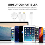 適用於 Apple Watch 系列與具雙 Type-C 插頭手機 三合一 USB 磁吸充電線 4英尺/1.2米，DS-XB020