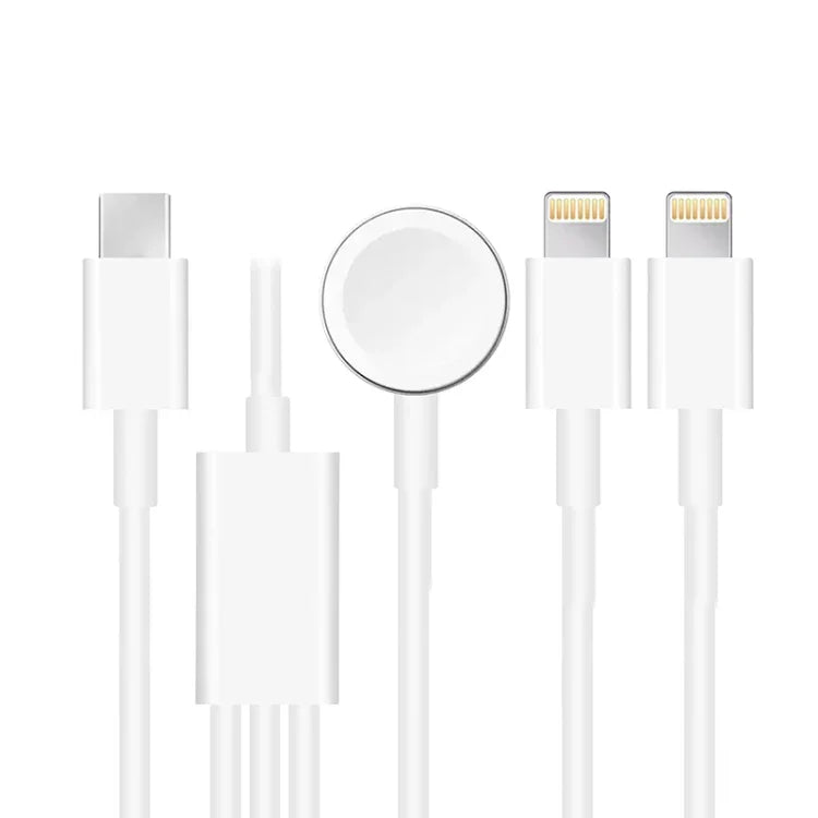 適用於 Apple Watch Series 及 iPhone 3合1 Type-C 磁吸充電線 4英尺/1.2米，DS-XB019