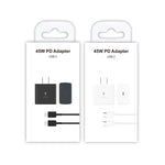 M135 45W USB-C / Type-C 埠快速充電器，附 5A Type-C 對 Type-C 數據線，美規插頭，美規插頭 + Type-C 數據線