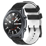22mm 足球圖案雙色矽膠錶帶，適用於 Samsung Galaxy Watch3 45mm，適用於 Samsung Galaxy Watch 46mm，適用於 Samsung Gear S3 Classic，適用於 Samsung Gear S3 Frontier