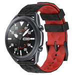 22mm 足球圖案雙色矽膠錶帶，適用於 Samsung Galaxy Watch3 45mm，適用於 Samsung Galaxy Watch 46mm，適用於 Samsung Gear S3 Classic，適用於 Samsung Gear S3 Frontier