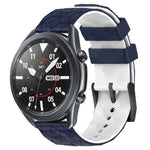 22mm 足球圖案雙色矽膠錶帶，適用於 Samsung Galaxy Watch3 45mm，適用於 Samsung Galaxy Watch 46mm，適用於 Samsung Gear S3 Classic，適用於 Samsung Gear S3 Frontier
