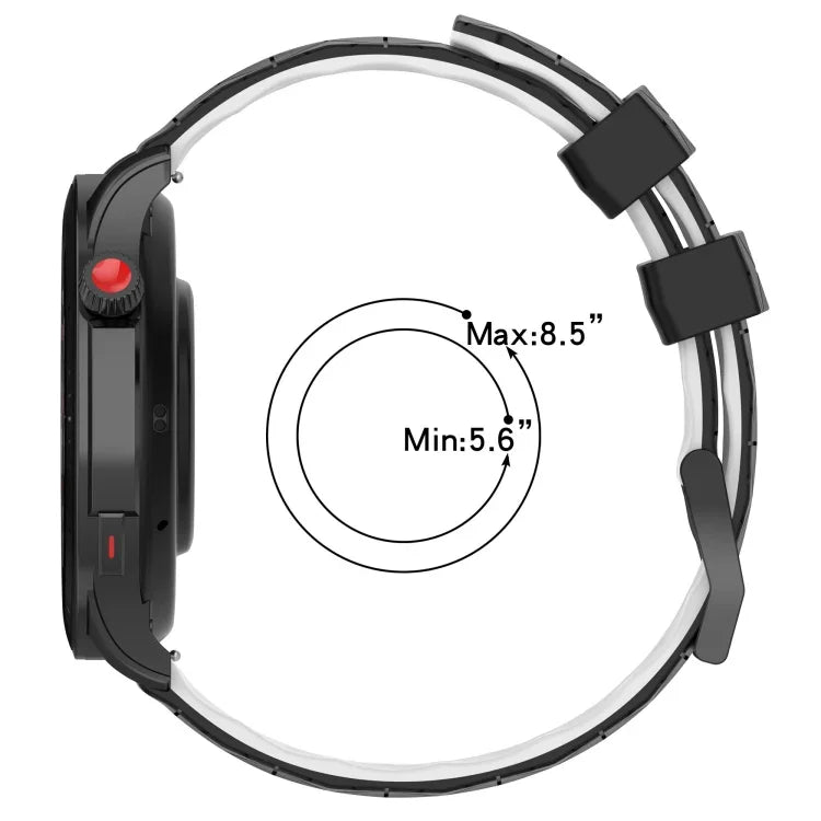22mm 足球圖案雙色矽膠錶帶，適用於 Samsung Galaxy Watch3 45mm，適用於 Samsung Galaxy Watch 46mm，適用於 Samsung Gear S3 Classic，適用於 Samsung Gear S3 Frontier