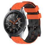 22mm 足球圖案雙色矽膠錶帶，適用於 Samsung Galaxy Watch3 45mm，適用於 Samsung Galaxy Watch 46mm，適用於 Samsung Gear S3 Classic，適用於 Samsung Gear S3 Frontier
