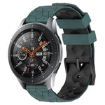 22mm 足球圖案雙色矽膠錶帶，適用於 Samsung Galaxy Watch3 45mm，適用於 Samsung Galaxy Watch 46mm，適用於 Samsung Gear S3 Classic，適用於 Samsung Gear S3 Frontier