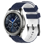 22mm 足球圖案雙色矽膠錶帶，適用於 Samsung Galaxy Watch3 45mm，適用於 Samsung Galaxy Watch 46mm，適用於 Samsung Gear S3 Classic，適用於 Samsung Gear S3 Frontier