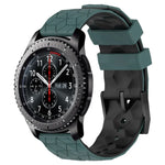22mm 足球圖案雙色矽膠錶帶，適用於 Samsung Galaxy Watch3 45mm，適用於 Samsung Galaxy Watch 46mm，適用於 Samsung Gear S3 Classic，適用於 Samsung Gear S3 Frontier