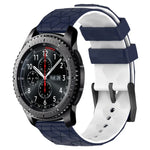 22mm 足球圖案雙色矽膠錶帶，適用於 Samsung Galaxy Watch3 45mm，適用於 Samsung Galaxy Watch 46mm，適用於 Samsung Gear S3 Classic，適用於 Samsung Gear S3 Frontier