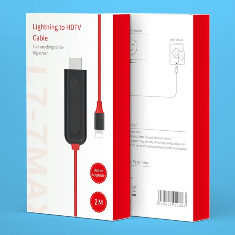 2m 8 Pin 轉 HDMI 轉接線，視頻同步屏幕轉換器，適用於 iPad iPhone，8 Pin 轉 HDMI