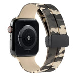 Magnetic Clasp Camouflage Silicone Watch Band, For Apple Watch Ultra 49mm, For Apple Watch Series 8&7 45mm, For Apple Watch Series 8&7 41mm