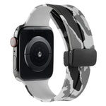 Magnetic Clasp Camouflage Silicone Watch Band, For Apple Watch Ultra 49mm, For Apple Watch Series 8&7 45mm, For Apple Watch Series 8&7 41mm