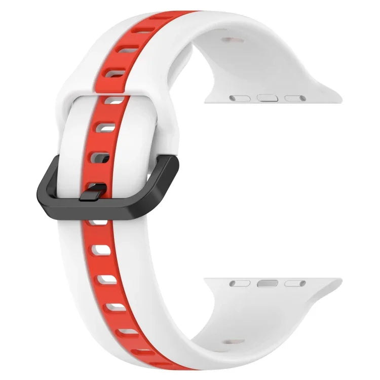 雙色環扣矽膠錶帶，適用於 Apple Watch Ultra 49mm，Apple Watch Series 8&7 45mm，Apple Watch Series 8&7 41mm
