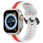 雙色環扣矽膠錶帶，適用於 Apple Watch Ultra 49mm，Apple Watch Series 8&7 45mm，Apple Watch Series 8&7 41mm