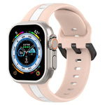 雙色環扣矽膠錶帶，適用於 Apple Watch Ultra 49mm，Apple Watch Series 8&7 45mm，Apple Watch Series 8&7 41mm