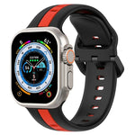 雙色環扣矽膠錶帶，適用於 Apple Watch Ultra 49mm，Apple Watch Series 8&7 45mm，Apple Watch Series 8&7 41mm