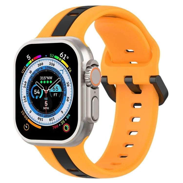 雙色環扣矽膠錶帶，適用於 Apple Watch Ultra 49mm，Apple Watch Series 8&7 45mm，Apple Watch Series 8&7 41mm