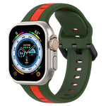 雙色環扣矽膠錶帶，適用於 Apple Watch Ultra 49mm，Apple Watch Series 8&7 45mm，Apple Watch Series 8&7 41mm
