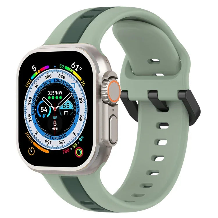 雙色環扣矽膠錶帶，適用於 Apple Watch Ultra 49mm，Apple Watch Series 8&7 45mm，Apple Watch Series 8&7 41mm