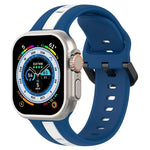 雙色環扣矽膠錶帶，適用於 Apple Watch Ultra 49mm，Apple Watch Series 8&7 45mm，Apple Watch Series 8&7 41mm