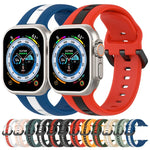 雙色環扣矽膠錶帶，適用於 Apple Watch Ultra 49mm，Apple Watch Series 8&7 45mm，Apple Watch Series 8&7 41mm