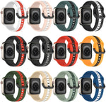雙色環扣矽膠錶帶，適用於 Apple Watch Ultra 49mm，Apple Watch Series 8&7 45mm，Apple Watch Series 8&7 41mm