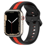 雙色環扣矽膠錶帶，適用於 Apple Watch Ultra 49mm，Apple Watch Series 8&7 45mm，Apple Watch Series 8&7 41mm