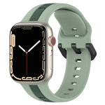 雙色環扣矽膠錶帶，適用於 Apple Watch Ultra 49mm，Apple Watch Series 8&7 45mm，Apple Watch Series 8&7 41mm