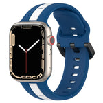 雙色環扣矽膠錶帶，適用於 Apple Watch Ultra 49mm，Apple Watch Series 8&7 45mm，Apple Watch Series 8&7 41mm