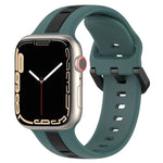 雙色環扣矽膠錶帶，適用於 Apple Watch Ultra 49mm，Apple Watch Series 8&7 45mm，Apple Watch Series 8&7 41mm